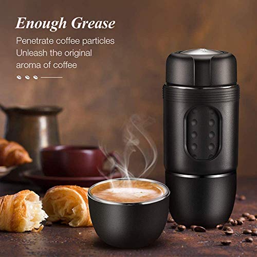 STARESSO - Máquina de café manual portátil compatible con cápsulas Nespresso y café molido para capuchino frío americano todo en uno para el hogar, oficina, viajes, acampada al aire libre