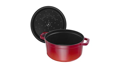 Staub 40509-835-0 - Olla Cocotte redonda, hierro fundido, rojo cereza, 24 cm