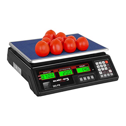 Steinberg Systems Balanza De Control Bascula Digital SBS-PW-352B (35 kg / 2 g, Pantalla LCD, Batería integrada 40 h) Negra