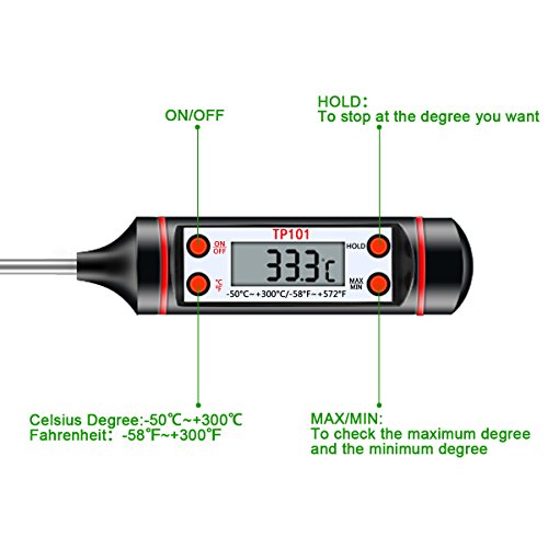 St@llion Termómetro Digital de Cocina para medir Temperatura de la Carne/Pescado