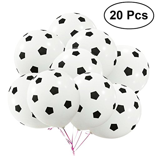 STOBOK Globos de látex Redondos, patrón de fútbol, Fiesta de cumpleaños, decoración para niños, Juguetes, 12 Pulgadas, 20 Piezas