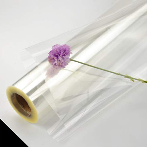 STOBOK Papel de celofán transparente rollo de papel celofán transparente para cestas de flores regalo manualidades suministros / 44cmx25m