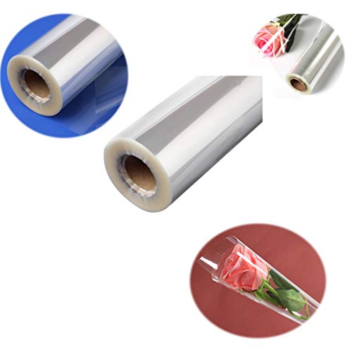 STOBOK Papel de celofán transparente rollo de papel celofán transparente para cestas de flores regalo manualidades suministros / 44cmx25m