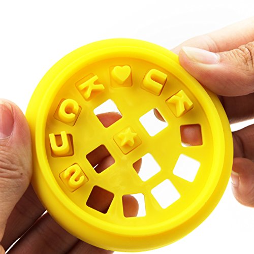 SUCK UK Estampador Personalizable para Galletas, Silicona, Yellow, 9.3 cm