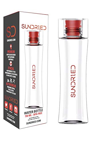 Sundried - Botella de agua, sin BPA, a prueba de fugas, para el gimnasio, entrenamiento y deportes al aire libre, 750 ml