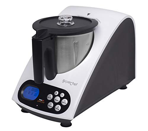 Superchef Robot de Cocina VA1500 Cook&MIx, 1100w+500w, jarra de 2 litros de capacidad real, 10 velocidades, de 40º a 110º