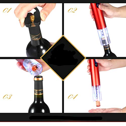 Supermega Abrebotellas eléctrico para Vino Sacacorchos Eléctrico Abre Vino Automático Profesional Abridor de Botellas Vino eléctrico ABS Ultra Resistente (Kit-P)