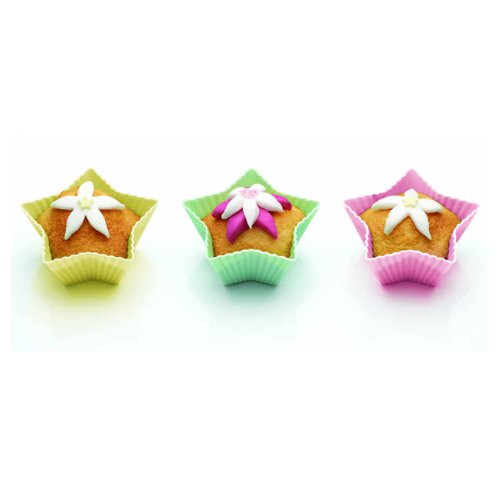 SWEETLY DOES IT - Moldes de Silicona para repostería (12 Unidades), diseño de Estrellas