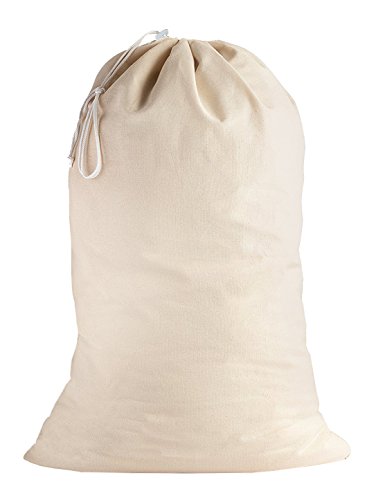 SweetNeedle - 100% algodón Bolsas de lavandería Extra Grandes y Deber Pesadas en Color Natural - 71 CM x 91 CM (28 IN x 36 IN) - Muy duraderas, con cordón, Lavables a máquina y Reutilizables