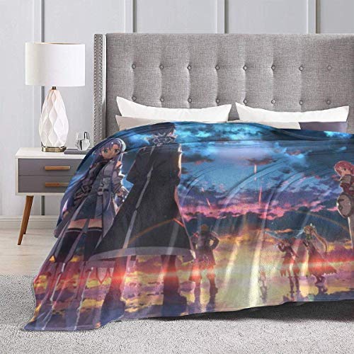 Sword Art Online Todos los protagonistas Sunset Ultra Soft Sherpa Flannel Fleece Throw Blanket