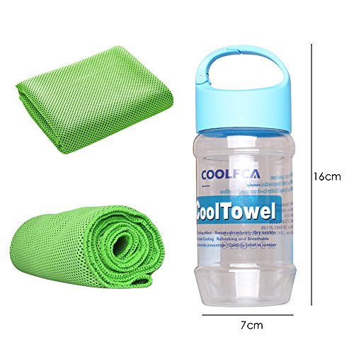 SZRWD Toalla de refrigeración, 31 x 100 cm, para manillar de hielo/Weicher Cool Bambus Faser/Eiskaltes Handtuch/Kühlendes Halstuch für Reise, Camping, Golf, Wandernu, Sport im Freien, verde