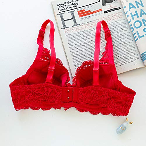 T-YIFUZX Coupe ajustée en soie à Section Mince et en soie Collection de soutiens-Gorge en Dentelle de Dames de Jeune fille au Lait Femme Rose 70B