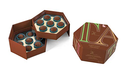 Ta Milano Caja Regalo con 14 trufas: 7 de Chocolate Negro y 7 de Chocolate Negro con Pistacho - 120 gr