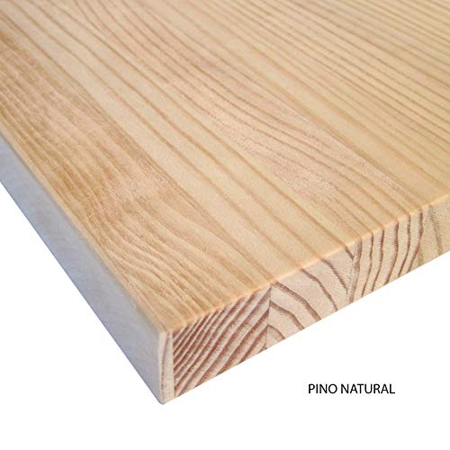 Tablero de Madera Maciza de Pino Nacional. Alistonado. Natural, sin Barniz. Para Muebles, Mesas, Encimeras Cocina. Corte a Medida: (Pino 3cm, 110 x 60 cm)