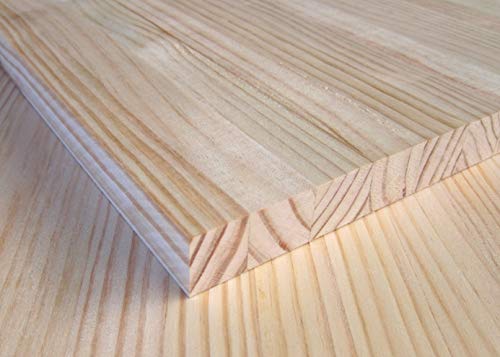 Tablero de Madera Maciza de Pino Nacional. Alistonado. Natural, sin Barniz. Para Muebles, Mesas, Encimeras Cocina. Corte a Medida: (Pino 3cm, 110 x 60 cm)