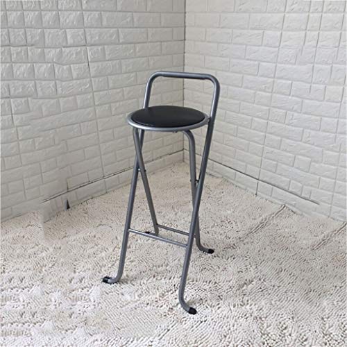 Taburete Alto Marco de Acero Taburete Plegable Asiento de Desayuno portátil Mostrador de la Cocina Barra Silla Taburete de Pesca Manija para fácil Acceso Taburete