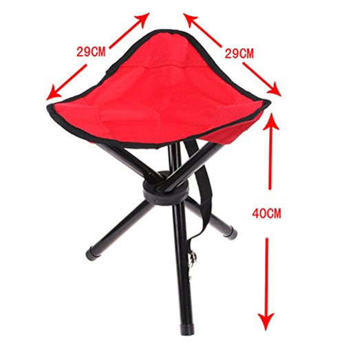 Taburete plegable portátil VORCOOL para camping, pesca, picnic, senderismo, fútbol, juegos, fotografía, jardinería, eventos deportivos (rojo)