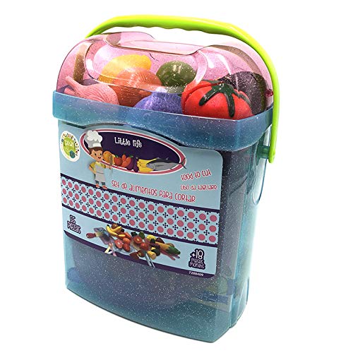 Tachan - Set alimentos de cortar 55 piezas en cubo transportable, azul (Tachan 7288409)