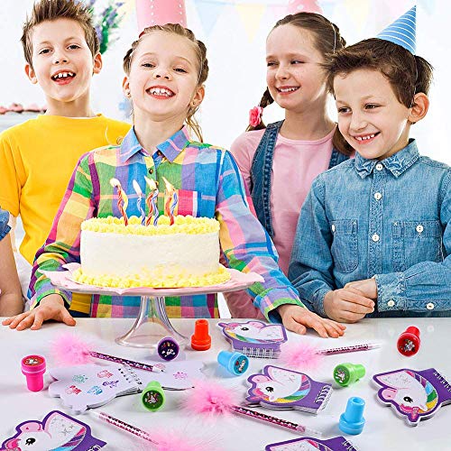 Tacobear 48 Piezas Unicornios para Niñas con Cuaderno Unicornio Bolígrafo Unicornio Tatuajes Unicornio Sellos para Niños Regalo Unicornio Fiesta Cumpleaños Unicornio para Niña Niño