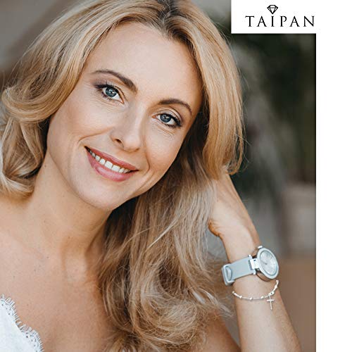 Taipan Pulseras Mujer 925 Plata Original - Este Pulsera de Moda Viene con una Caja y Hecha en Italia /Utilizado Como Regalos Originales Para Mujer Madre Novia /Pulseras Plata Mujer Con Rosario Pequeño