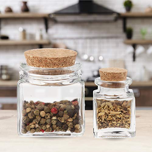 TAPAS & ENVASES RIOJA Botes para Especias de Cristal Frascos especiero con tapon Corcho de Cocina Organizador de Especias tarros Pack de 10 especieros de 40ml + 5 especieros de 90Ml