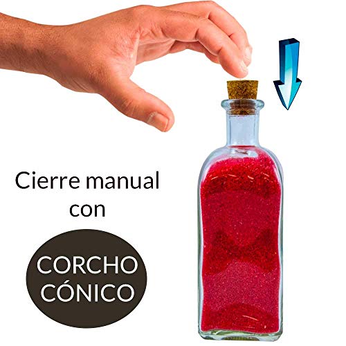 Tapas Rioja Frascas Botella Vidrio con tapon de Corcho botellitas de Cristal con Corcho. Frasca 250ml Licor, Aceite, Agua, Vino, Whisky.Frascos Detalle Boda bautizos (18 Unidades)