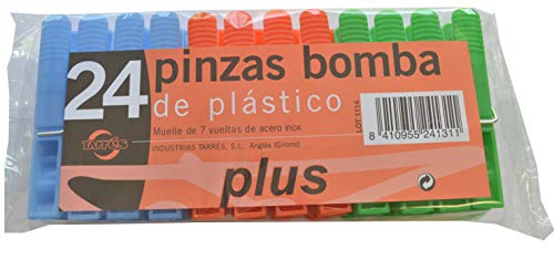 TARRES Pinza Plastic.Bomba 24U, Negro, Estandar