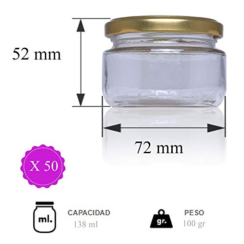 Tarro de cristal conservas chuches botes pequeños con tapa incluida recipientes para alimentos vasos para miel gominolas