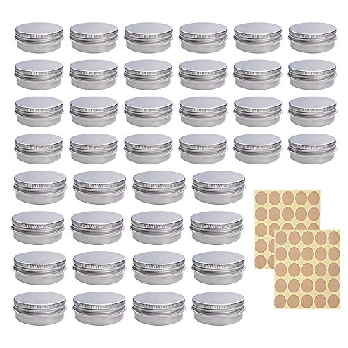 Tarros Cosmeticos Vacios, ZoneYan Latas Vacío Contenedor Aluminio, Contenedor De Cosméticos Redondo, Bote Crema Aluminio, para Loción Bálsamos, 40 Piezas