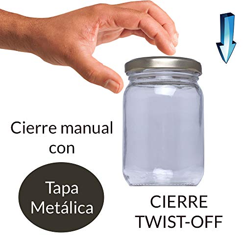 Tarros  de cristal con tapa para conservas caseras legumbres, pastas, botes cristal con tapa frascos  con tapa para chuches