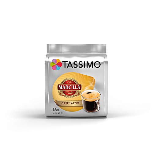 Tassimo Café Marcilla Café Selección - Marcilla Café con Leche/Cortado/Espresso/Café Largo/Espresso Descafeinado Cápsulas de Café - 5 Paquetes (80 Porciones)