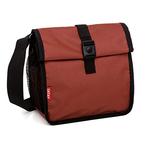 TATAY Urban Food Roll & Go Bolsa Porta Alimentos Isotérmica Enrollable, Tela, Teja, No incluye tapers, 6x22x28 cm