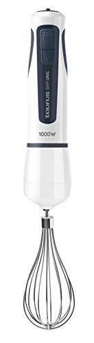 Taurus Bapi Unic 1000 plus Inox - Batidora de mano, 1000 W, 20 velocidades y Turbo, cuchillas de acero inoxidable, antisalpicaduras, jarra picadora, emulsionador y vaso medidor, color blanco y violeta