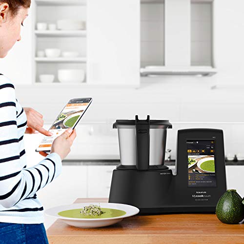 Taurus Mycook Touch Black Edition - Robot de Cocina, wifi, 1600W, 2L, hasta 140 grados, multifunción, más de 8000 recetas, Vaporera 2 niveles y cestillo