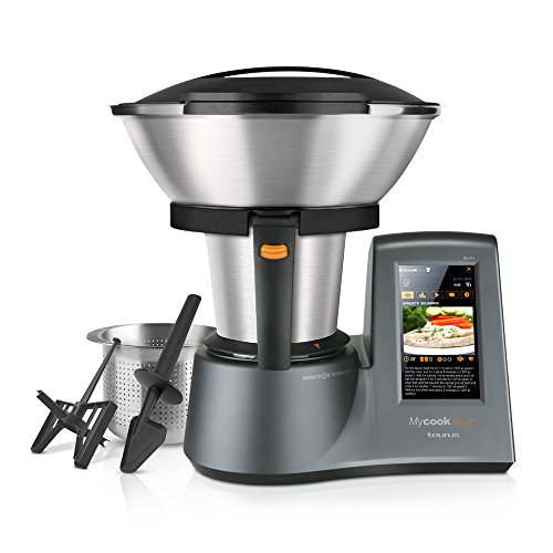 Taurus Mycook Touch Robot de Cocina, wifi, 1600 W, 2 L, hasta 140 grados, multifunción, más de 8000 recetas, Vaporera 2 niveles y cestillo de inox 29x36x26cm