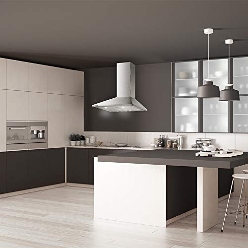 Taurus Scala 60 Inox - Campana extractora decorativa de 60 cm de 350 m3/h, 3 niveles de extracción, apta para cocinas sin salida de aire, 2 filtros de aluminio 5 capas, acero inoxidable, color plata