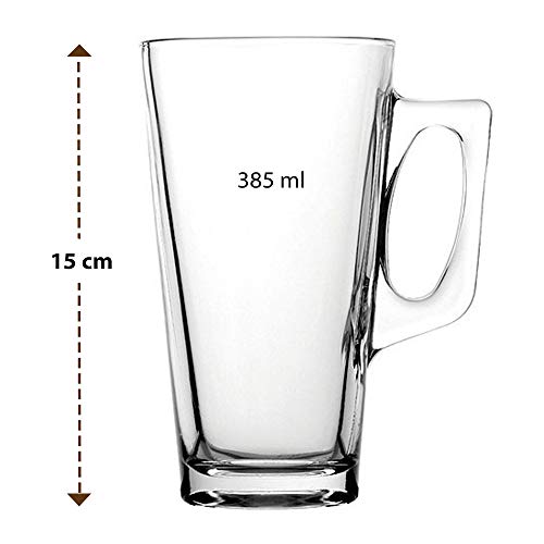 Tazas de café con leche de copa grande-385ml (13 oz)-caja de regalo de 6 copas Latte-compatible con máquina Tassimo (6 Pack)