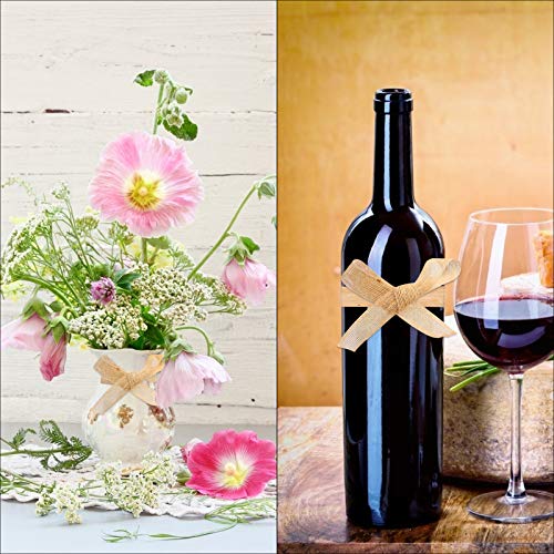 TAZEMAT 2 Rollos Cinta de Arpillera de Yute Natural (10m × 2.5cm) para Decoración de Boda Fiesta Artesanía Embalaje Ramo de Flores Botella de Vino Envoltura de Caja Regalo Manualidades Navidad