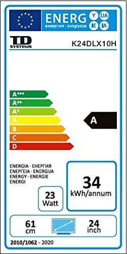 TD Systems Televisor HDMI, VGA, USB, 800 PCI Hz, Grabador Reproductor, DVB-T2/C/S2 Modo Hotel - K24DLX10H Negro 24 Pulgadas
