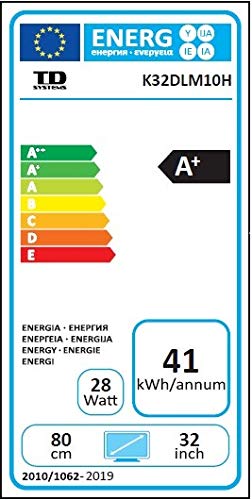 TD Systems Televisores LED 32 Pulgadas K32DLM10H. 2X HDMI, VGA, USB Grabador Reproductor, DVB-T2/C/S2