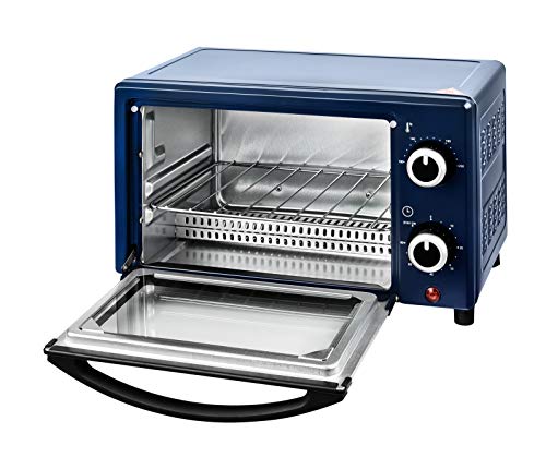 Team Kalorik TKG OT 2025 BU Horno pequeño de 9 litros hornear, parrilla y bandeja para migas, 900 W, azul metálico