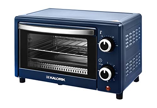 Team Kalorik TKG OT 2025 BU Horno pequeño de 9 litros hornear, parrilla y bandeja para migas, 900 W, azul metálico