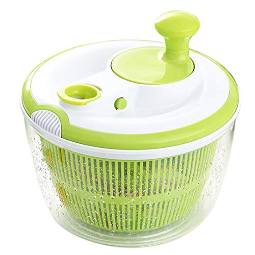 Tebery Spinner de ensalada grande BPA Free-Manual Secador de lechuga y lavadora de vegetales con diseño de secado rápido, lechuga escurridora y vegetales con facilidad, incluido el tazón de plástico t