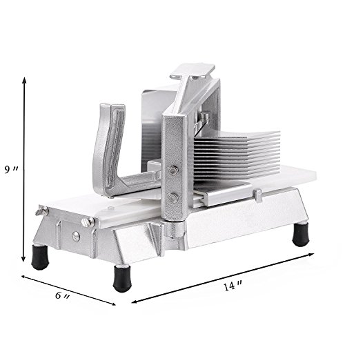 Tecmaqui Cortador Comercial de Tomate Cortadora de Tomate de 3/16" con Tabla Incorporada de Cortar para el Uso del Restaurante o del Hogar