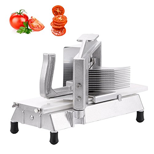 Tecmaqui Cortador Comercial de Tomate Cortadora de Tomate de 3/16" con Tabla Incorporada de Cortar para el Uso del Restaurante o del Hogar