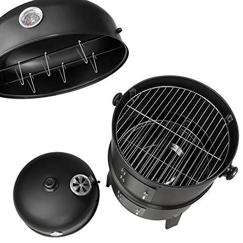 TecTake Barbacoa Barbecue Grill con Carbón Vegetal Parrilla Fumador - Varios Modelos - (3en1 BBQ Fumador/Parrilla | no. 400820)