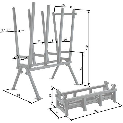 TecTake Caballete para sierra eléctrica Hendidora de madera Soporte serrar leña - varios modelos - (No. 400737 | 76x50x103cm)