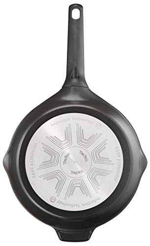 Tefal Aroma - Sartén de aluminio fundido 24 cm recubrimiento titanio antiadherente y thermosport, aptas para todo tipo de cocinas, base gruesa adecuada para inducción, asas de apoyo (Reacondicionado)