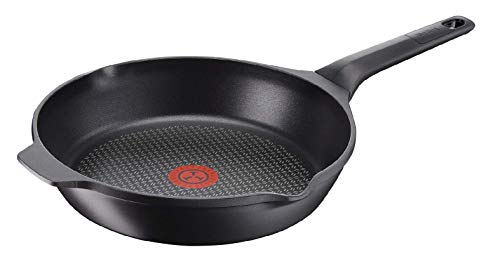 Tefal Aroma - Sartén de aluminio fundido 24 cm recubrimiento titanio antiadherente y thermosport, aptas para todo tipo de cocinas, base gruesa adecuada para inducción, asas de apoyo (Reacondicionado)