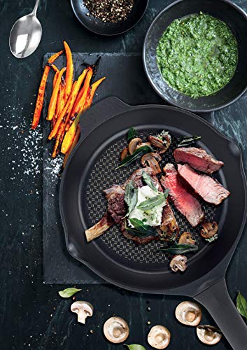 Tefal Aroma - Sartén de aluminio fundido 24 cm recubrimiento titanio antiadherente y thermosport, aptas para todo tipo de cocinas, base gruesa adecuada para inducción, asas de apoyo (Reacondicionado)